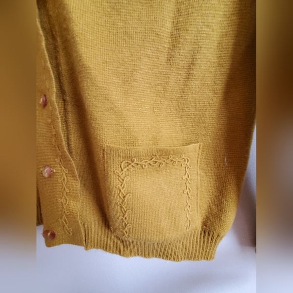 Vintage Tuscany yellow collared sweater cardigan - Picture 4 of 6